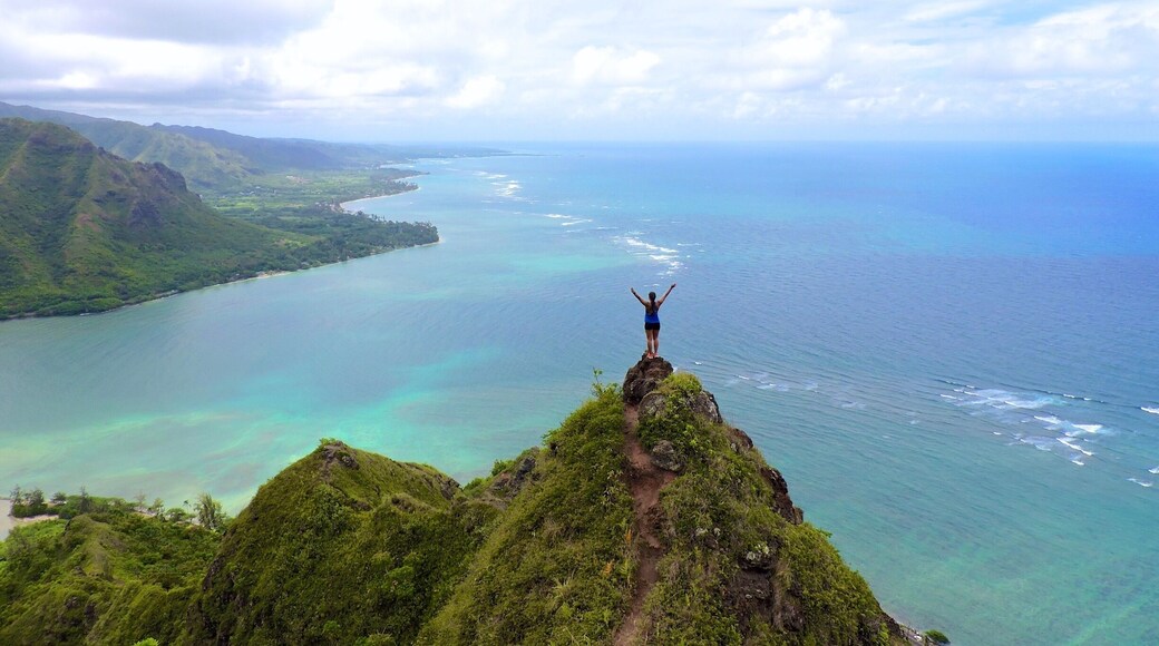 One of the many reasons why Hawaii is my favorite place on Earth. The entrance to this hike was a bit hard to find, but the view was so worth it! (photo taken overlooking Kahana Bay in Oahu) #hawaii #oahu #hiking #blue