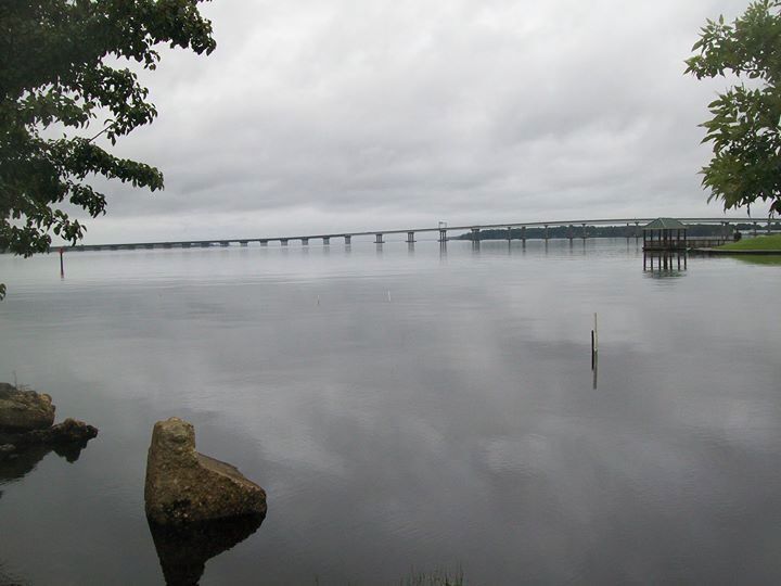 View of the Neuse River bridge.