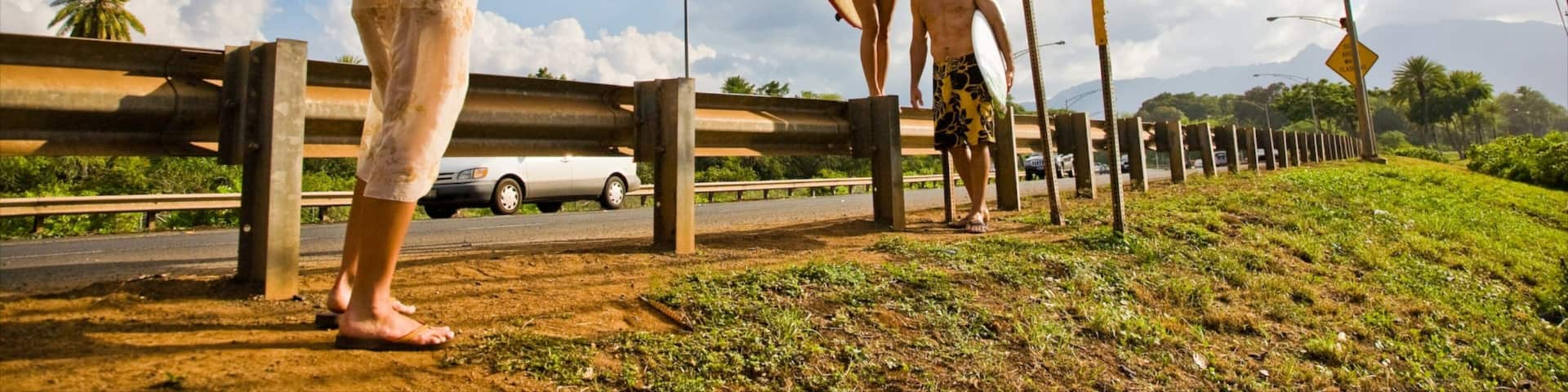 Haleiwa which includes signage as well as a small group of people