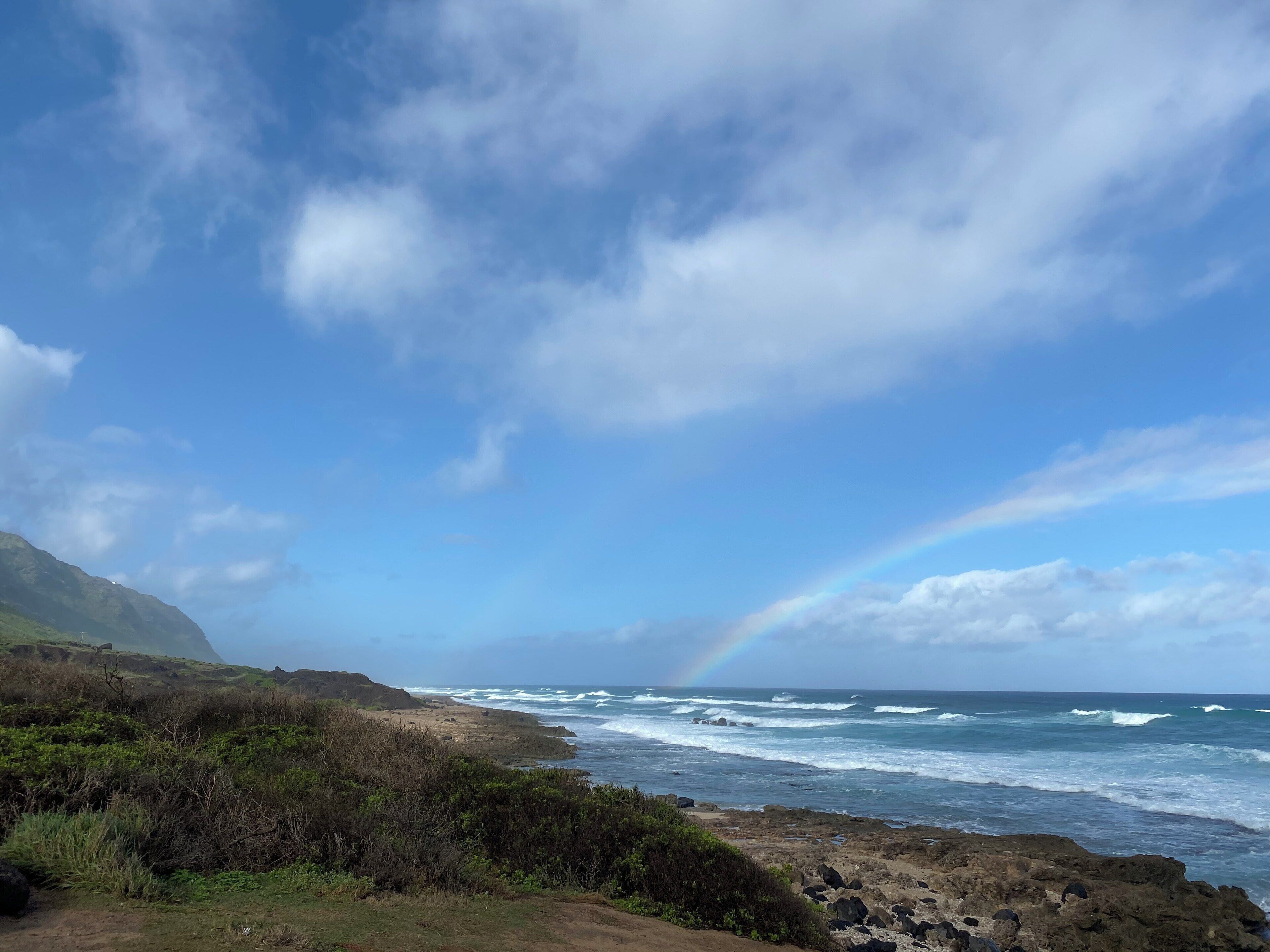 In all my trips to the North Shore I’ve never done the Ka’ena Point Trail! It’s pretty flat, so not a very strenuous hike. But definitely wear solid shoes and not flip flops. There’s no shade or protection from the wind so wear your sunscreen and bring lots of water. You’ll see TONS of native wildlife and plant life on this hike. We saw a munk seal! And the postings along the trail are very informative 🌈