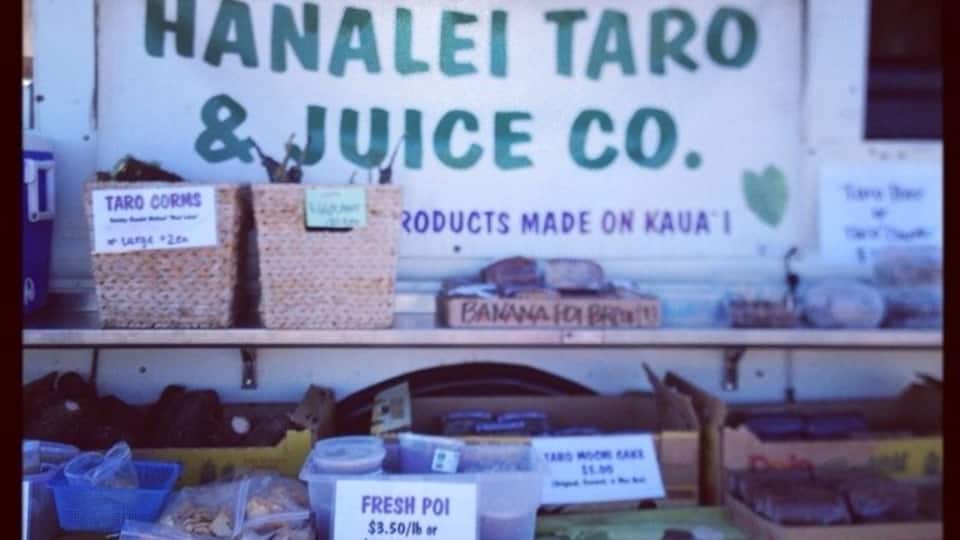 Saturday market at Kauai CC brings farmers from all over the island. Amazing range of food, flowers and people.