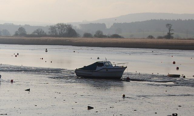 Boat in the mud, River Exe