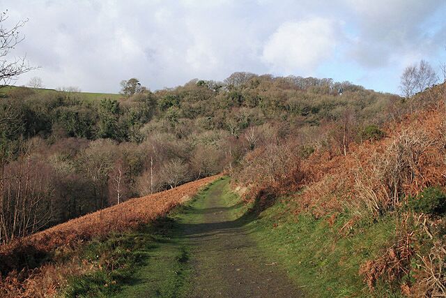 Drewsteignton: Hunters Path Looking north-north-west on a bridleway on the National Trusts Castle Drogo estate, near Hunters Tor