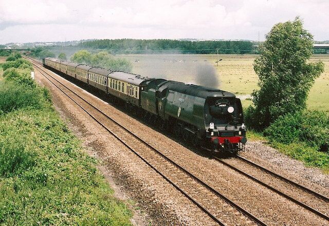 'Tangmere' passes Exminster, with the Torbay Express