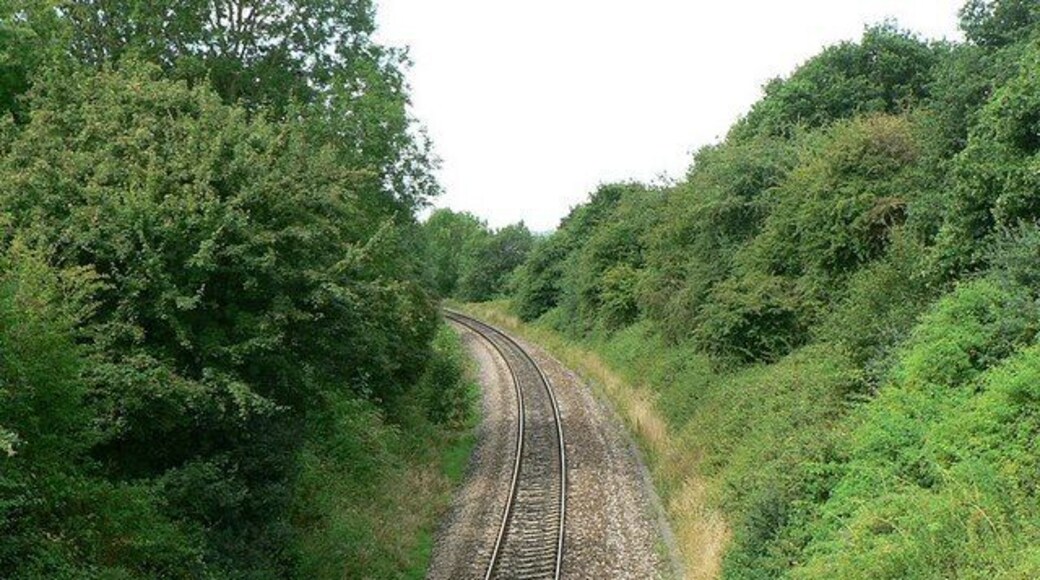 Railway, from the bridge at New Town, Talaton. Looking in the direction of Exeter.