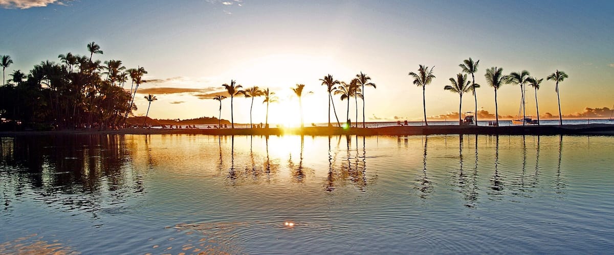 Sunset on the beach.