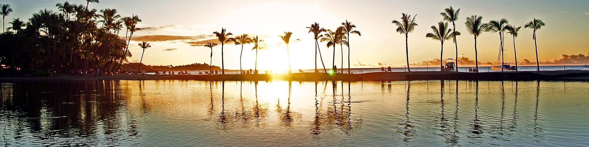 Sunset on the beach.