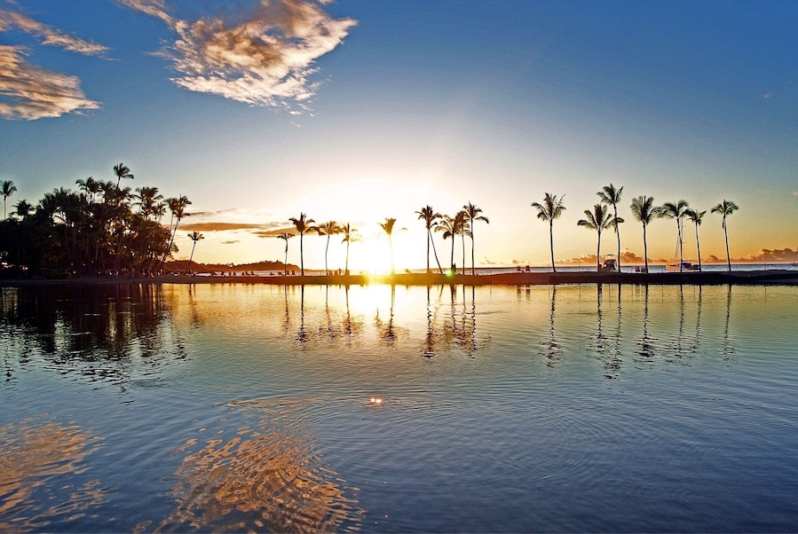Sunset on the beach.