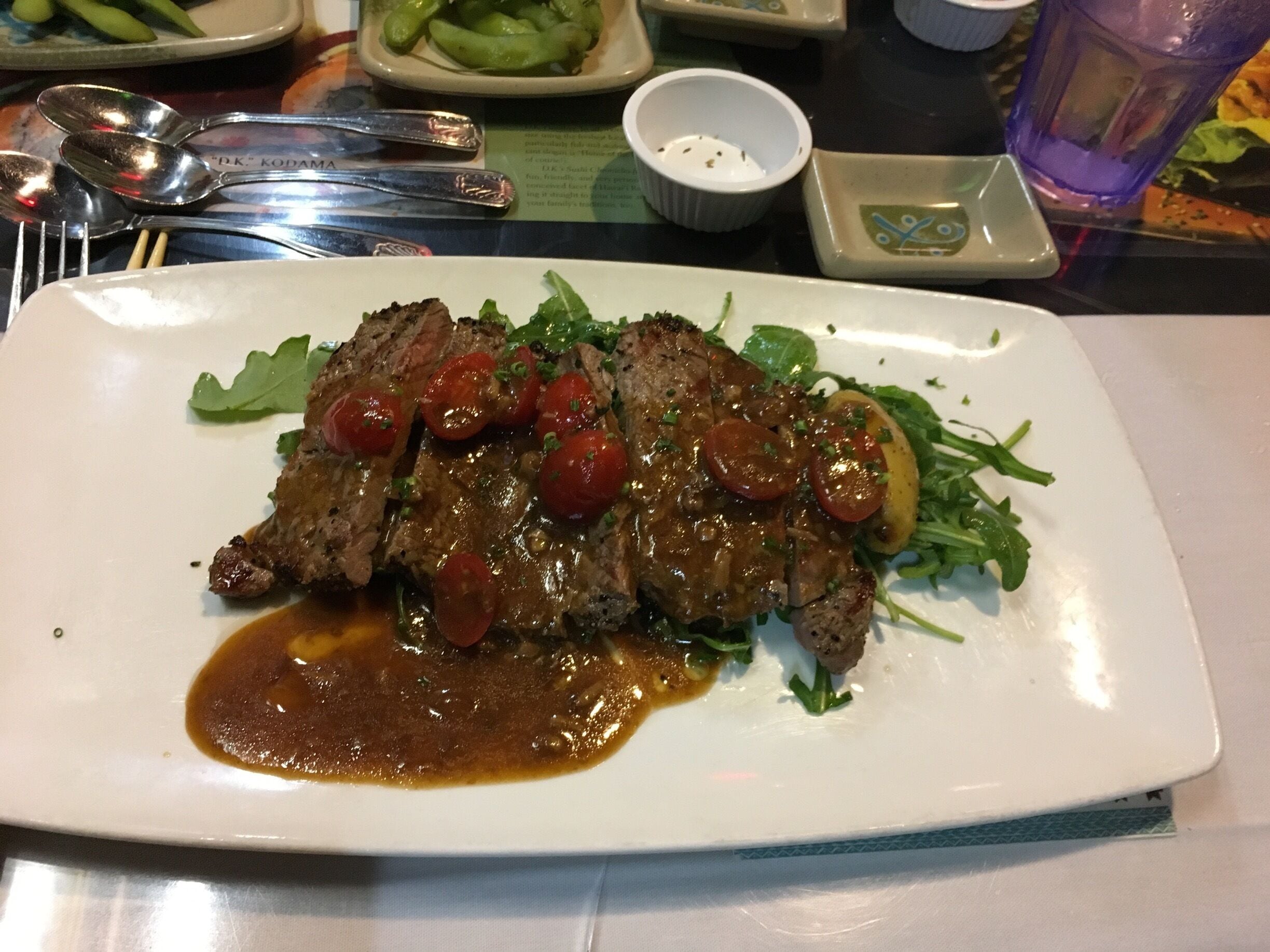 Wonderful Steak dinner at Sansei's in Kings Shops Kona, Hawaii 