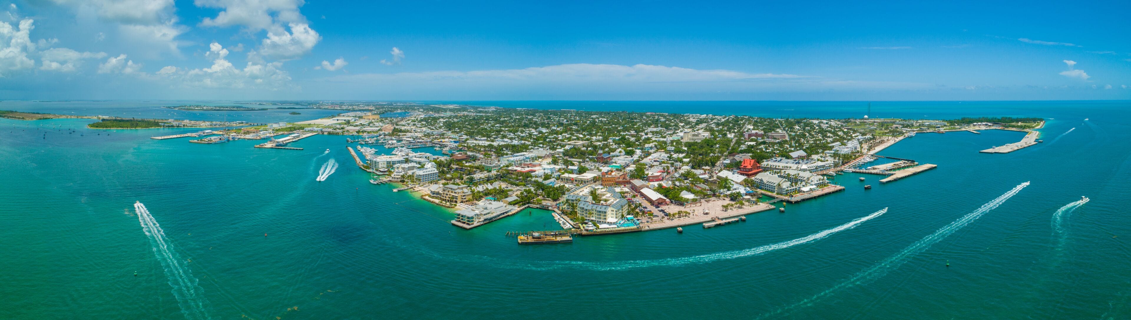 Aerial panorama Key West Florida stock image