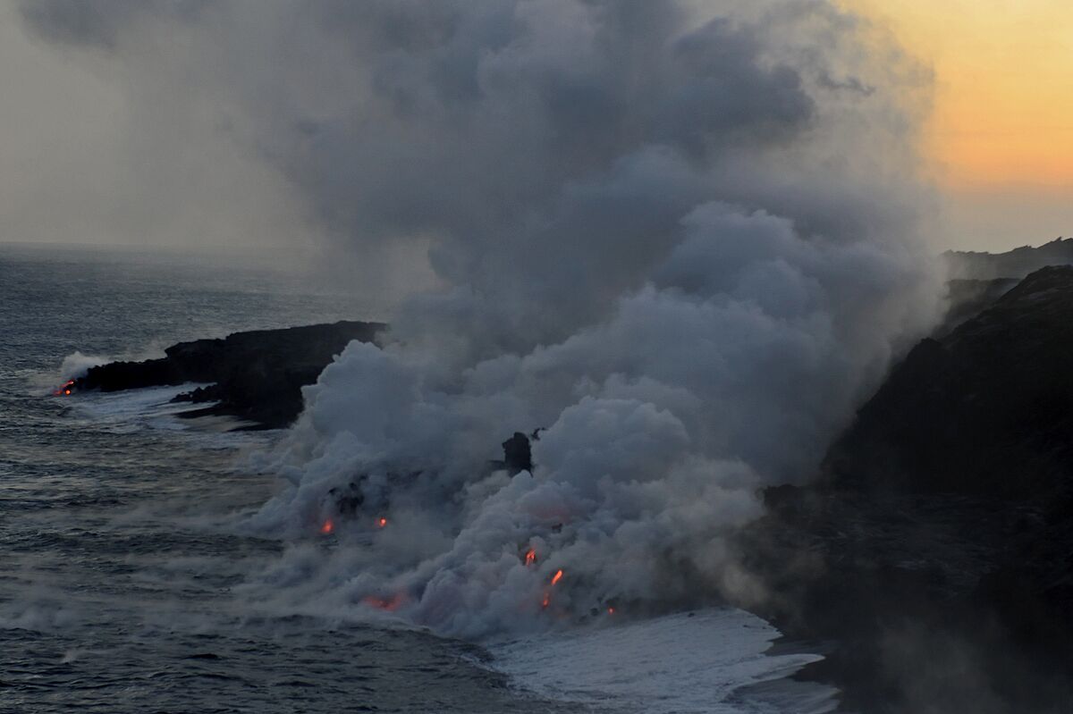Another shot of the lava spilling in the ocean at Kalapana. What an amazing sight.