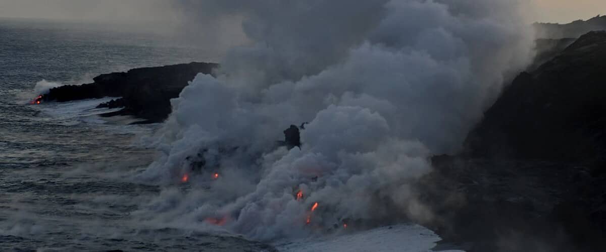 Another shot of the lava spilling in the ocean at Kalapana. What an amazing sight.