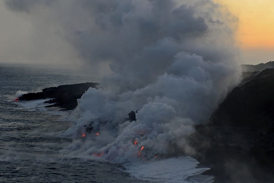 Another shot of the lava spilling in the ocean at Kalapana. What an amazing sight.