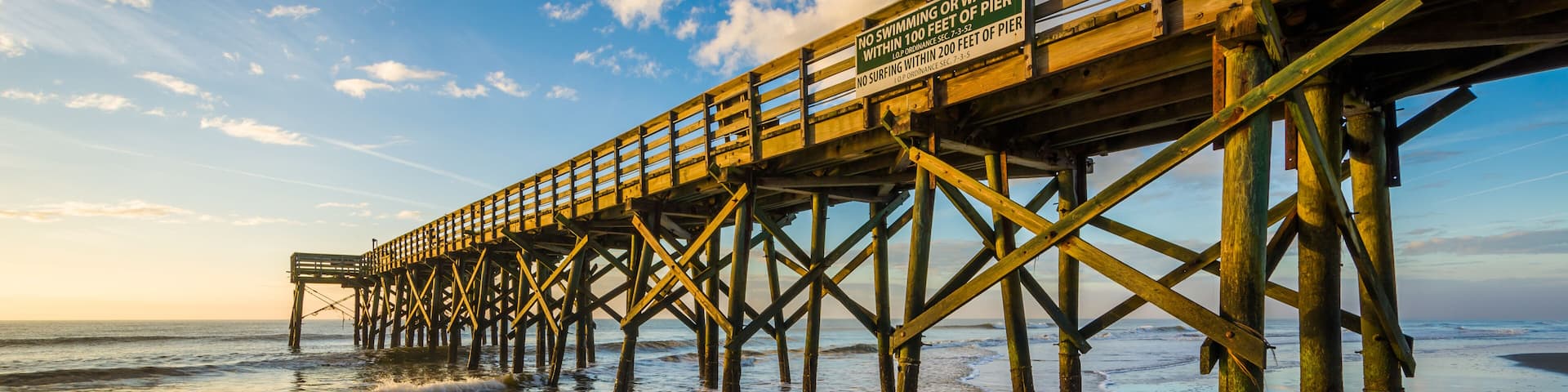 The pier at Isle of Palms at sunrise, near Charleston, South Car