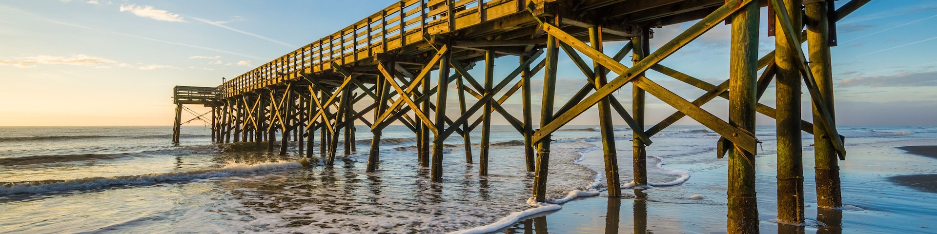 The pier at Isle of Palms at sunrise, near Charleston, South Car