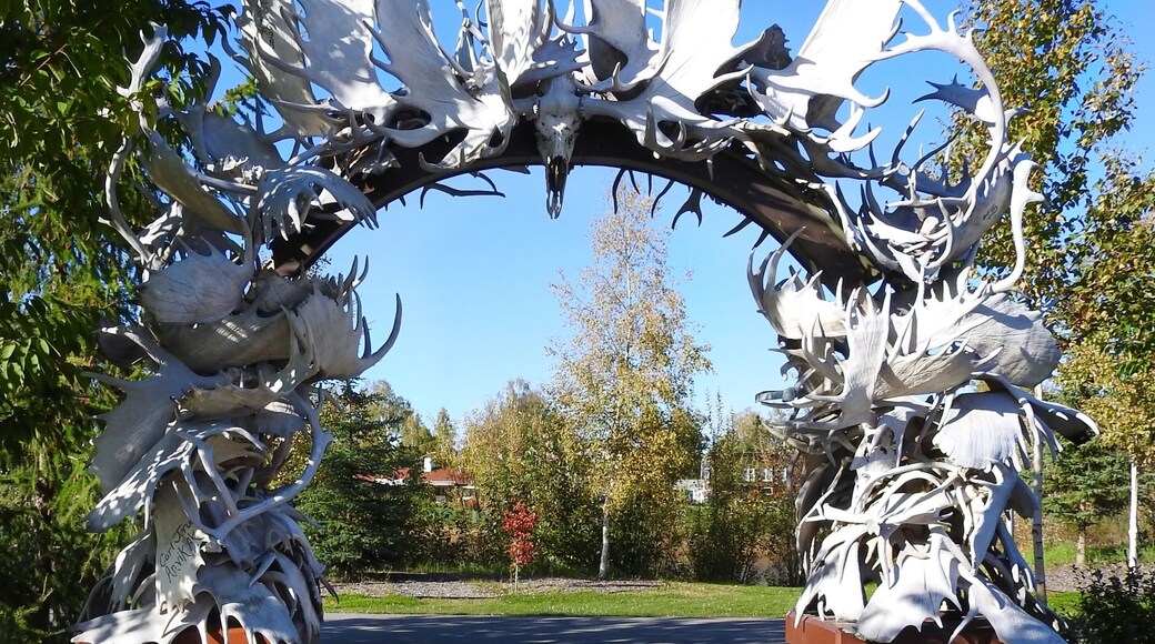 Antler Arch is the Gateway to Downtown Fairbanks. The arch is made up of over 100 antlers that have been collected from all over Interior Alaska. (September 2016)
