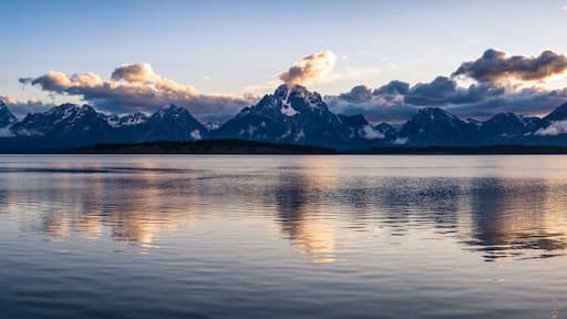 The amazing scene at Jackson Lake, Wyoming set in the Grand Teton National Park