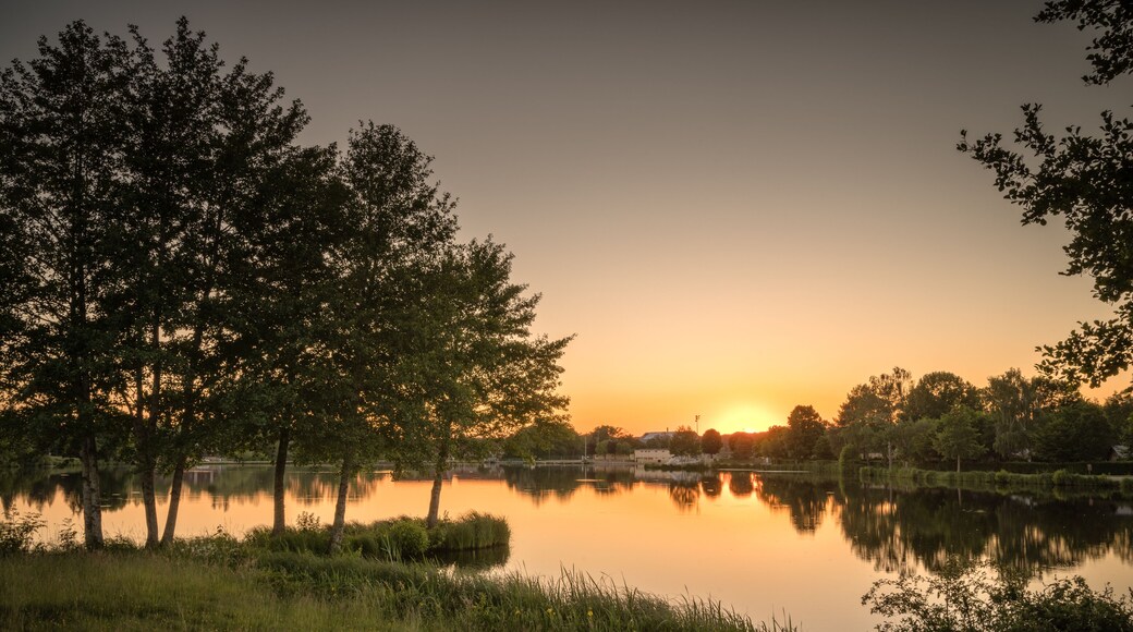 Coucher de soleil à l'étang Fouché, Arnay-le-Duc, Côte d'Or, France