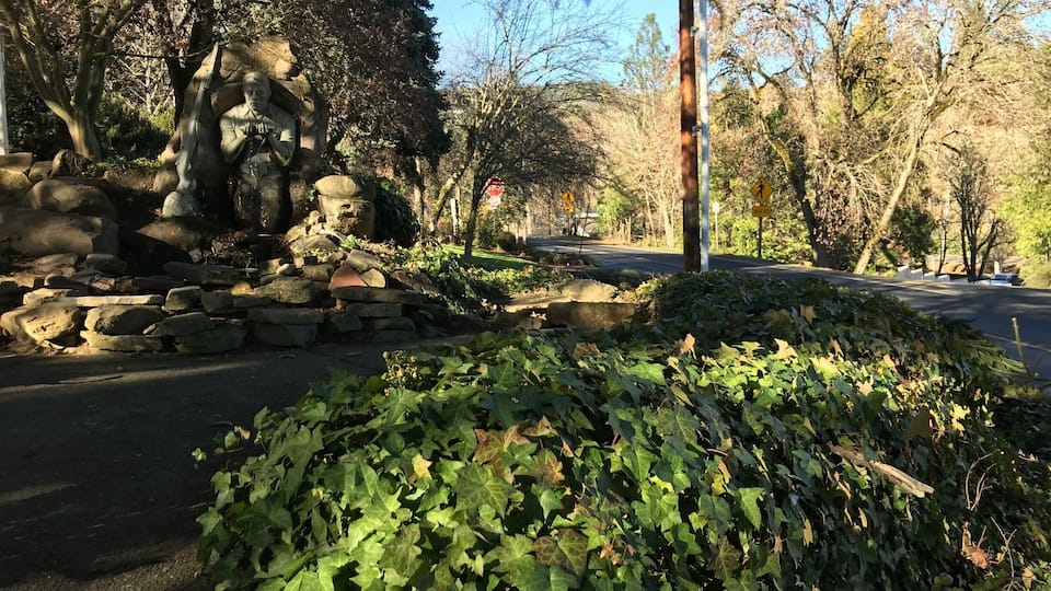 Old ivy and huge expansive lawns make this a lush little town