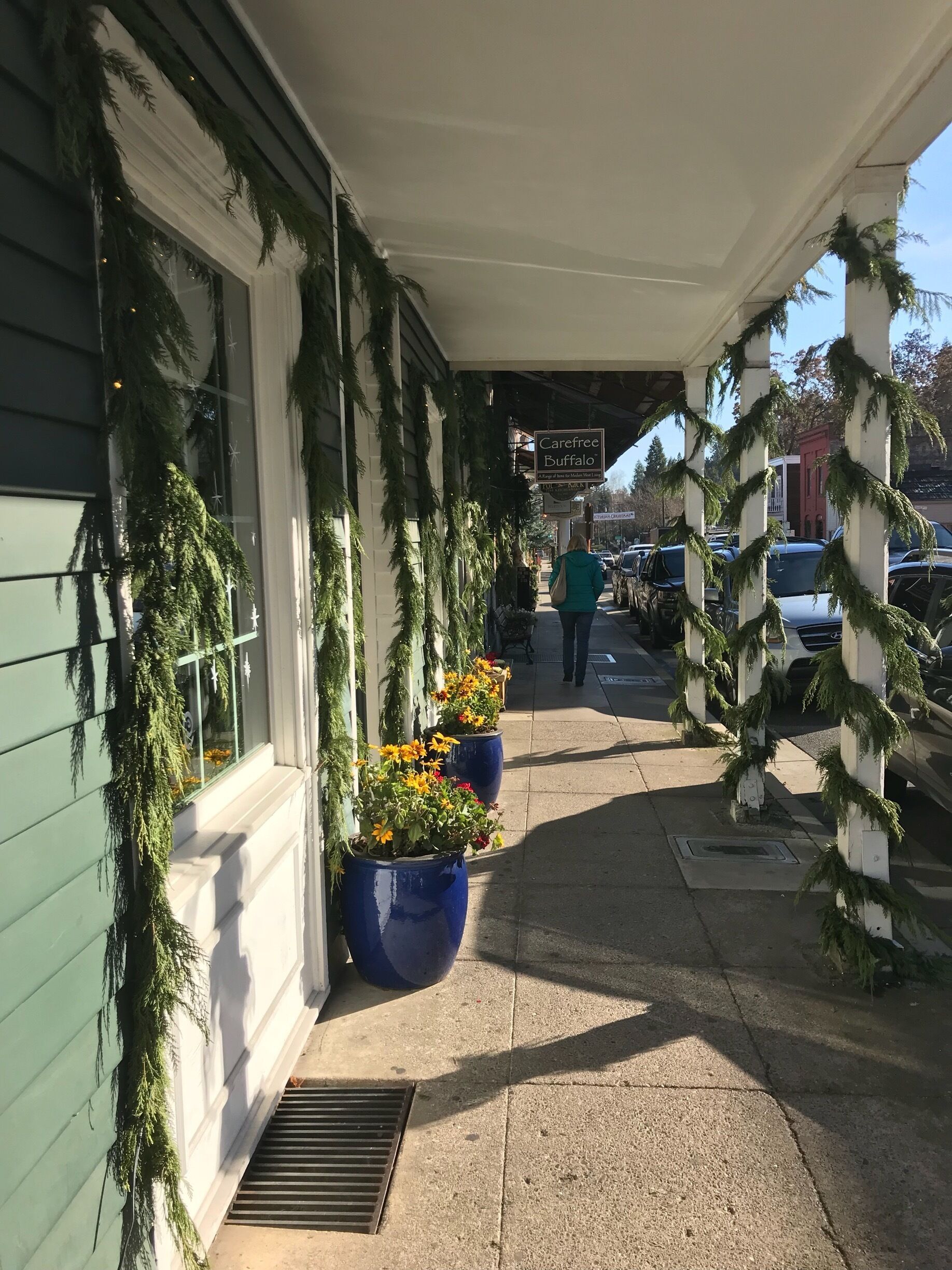 The towns theme of swags of incense Pine makes for a festive holiday town to put on your itinerary.