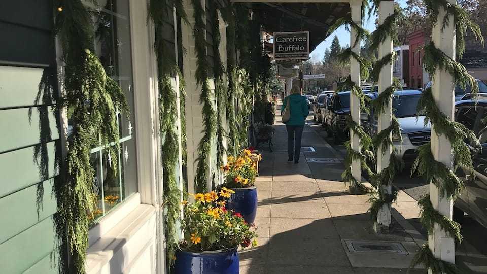 The towns theme of swags of incense Pine makes for a festive holiday town to put on your itinerary.