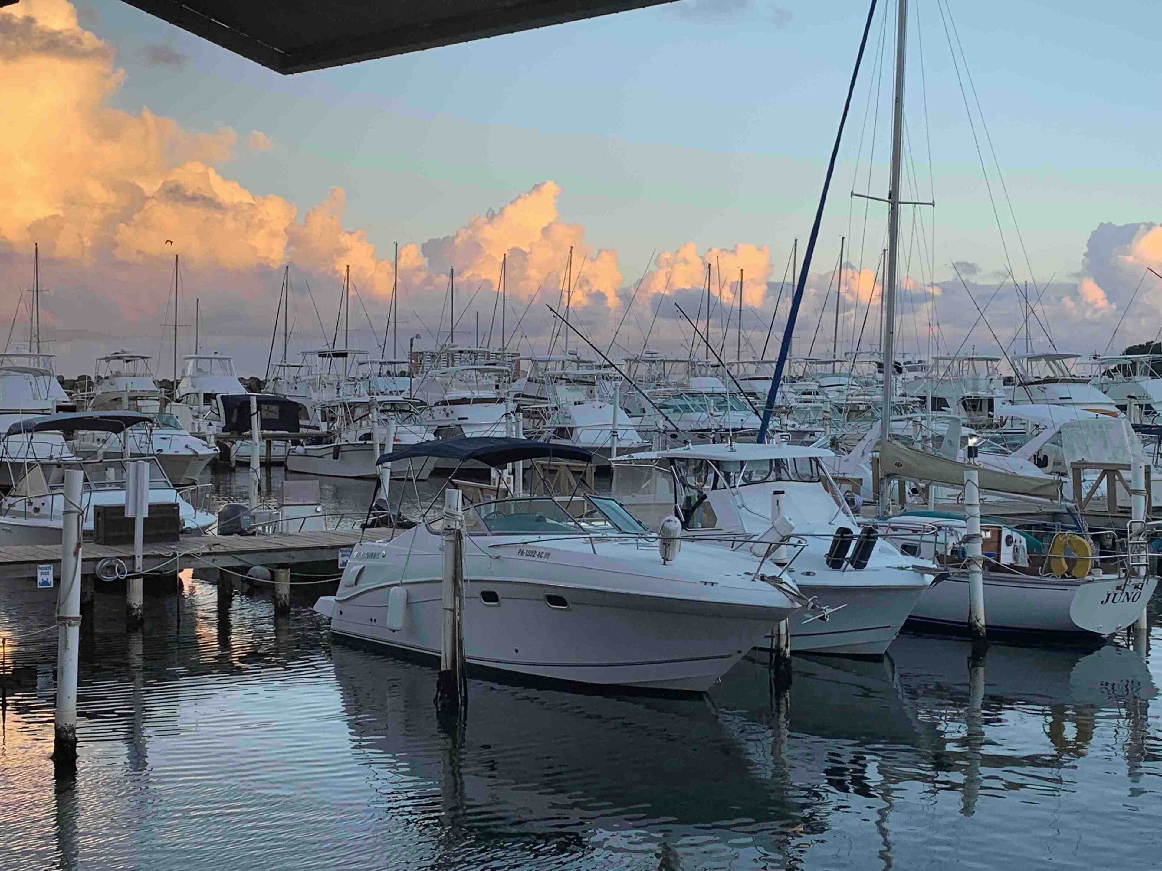 After an afternoon boating with Kayaking Puerto the sun and the clouds bid us farewell in the marina.