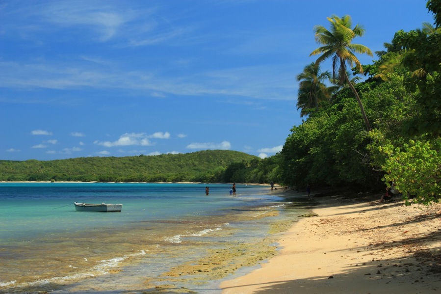 The calm waters of Seven Seas Beach near Fajardo, Puerto Rico