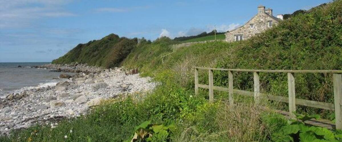 Access to the shingly Llanddona beach below Ty Mawr cottage