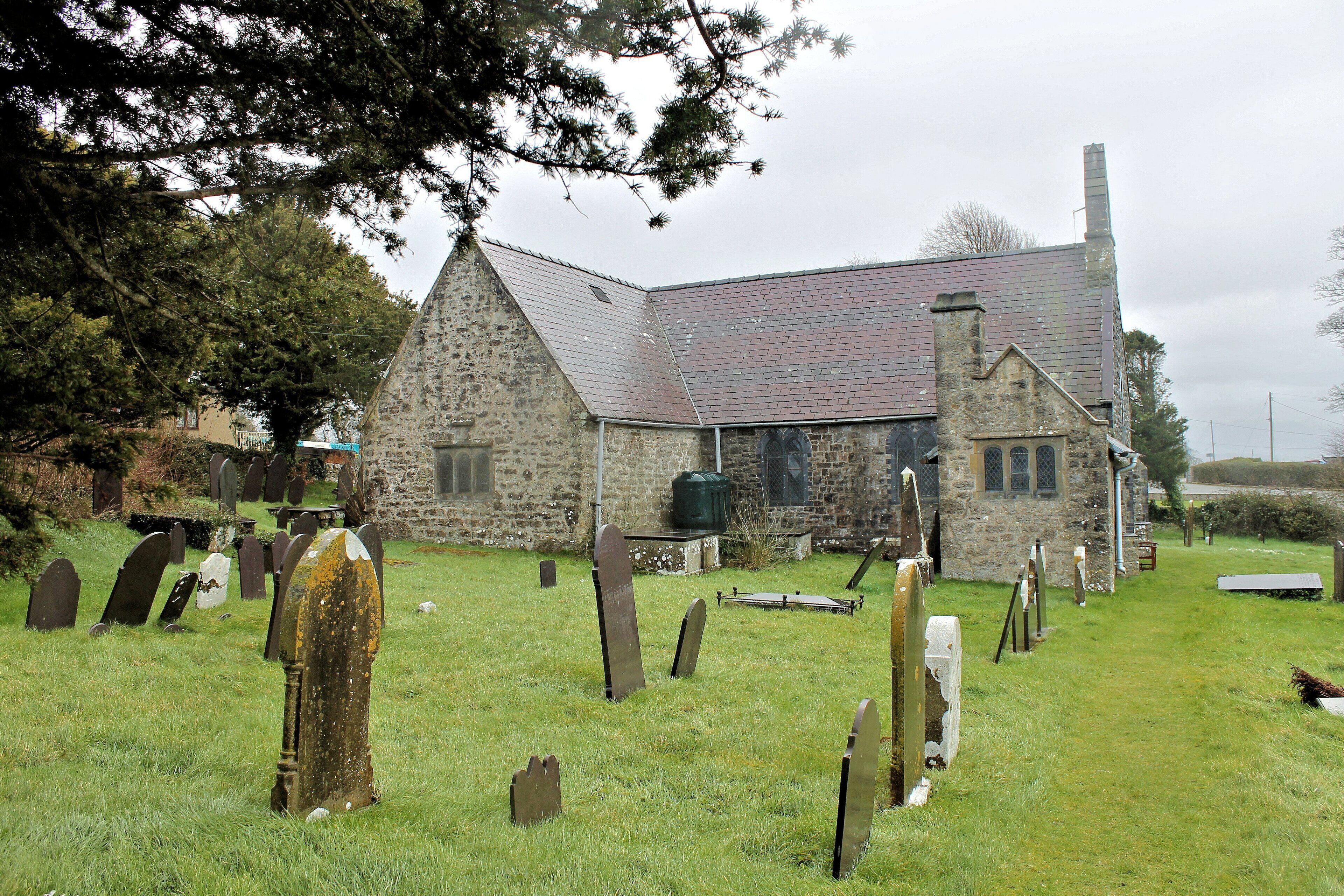 St Cawrdaf's Church, Llangoed, Ynys Môn (Anglesey), North Wales. Grade: II; Date Listed: 30 January 1968; Cadw Building ID: 5516.