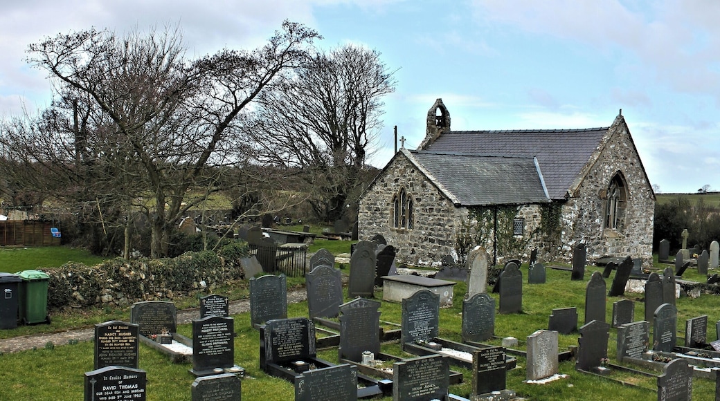 St Iestyn's Church, Llaniestyn, Ynys Môn, Wales is a medieval church. A church is said to have been founded here by St Iestyn in the 7th century, with the earliest parts of the present building dating from the 12th century.