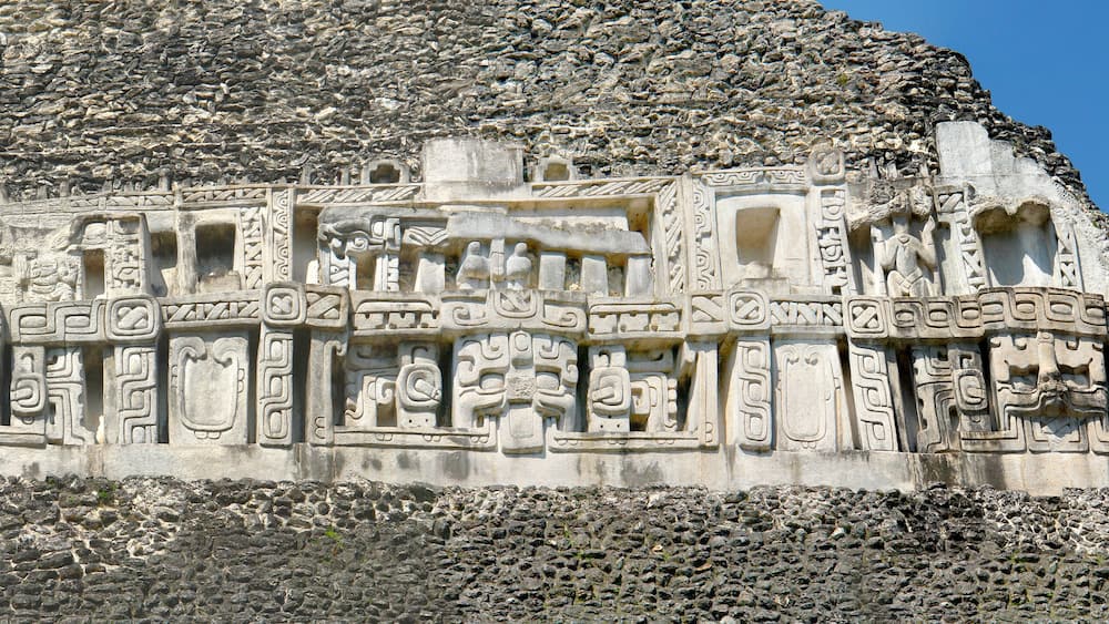 Xunantunich - Ancient Maya archaeological site in western Belize with pyramid El Castillo