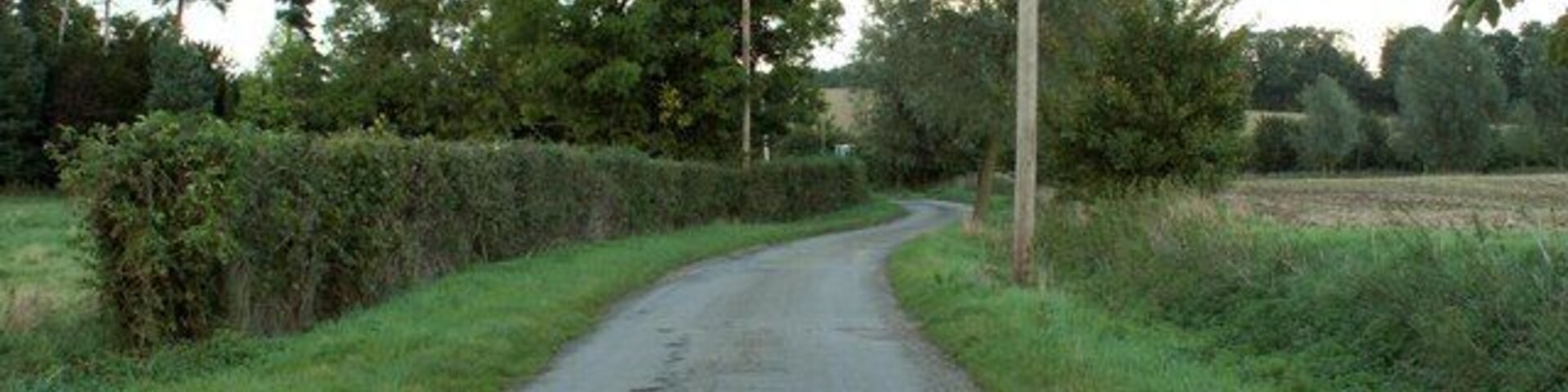 Country lane at Rayne, Essex This dead-end lane leads down to sewage works.