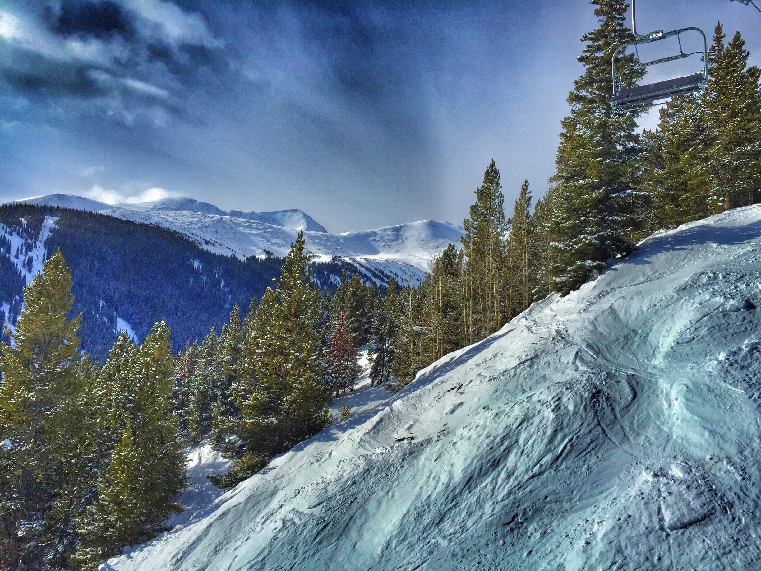 The view from the Peak 8 SuperConnect has always been one of my favorites - all of this terrain faces south, stays really good on overcast days and gets really soft on sunny spring days. #snow