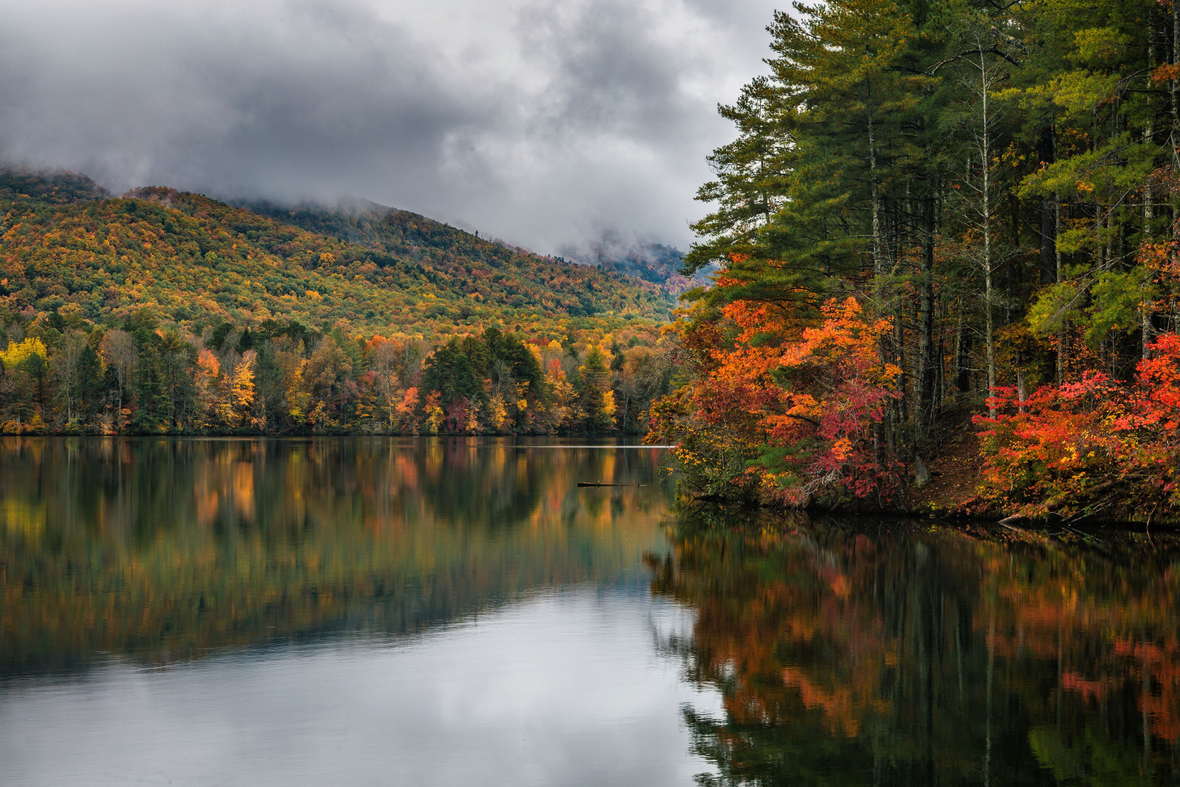 autumn landscape with lake