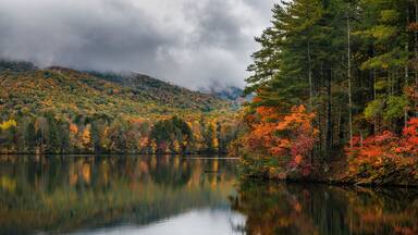 autumn landscape with lake