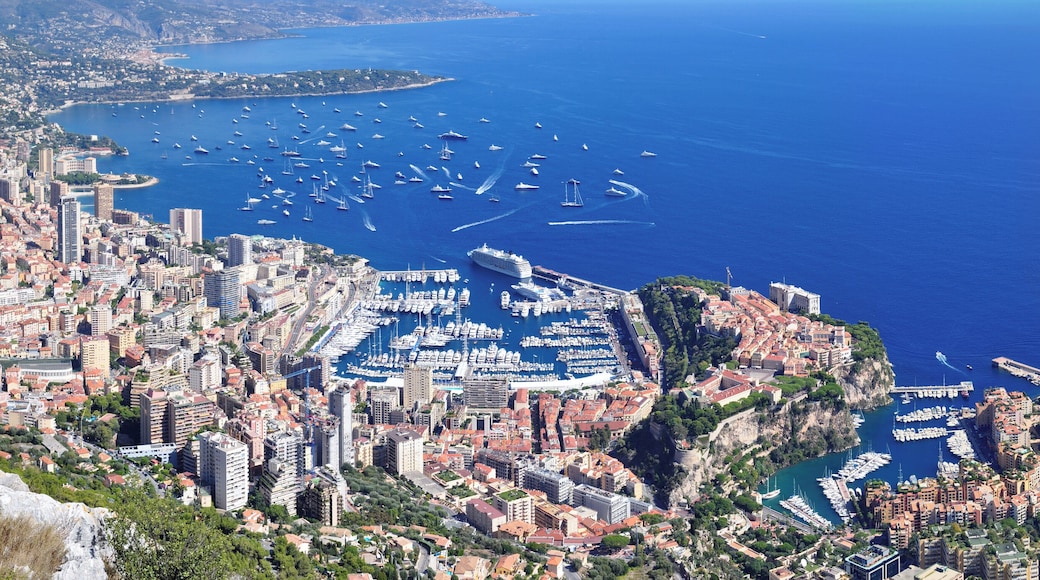 panoramic view of Monaco from a viewpoint near the observatory which is situated in the south of the village of "La Turbie"
