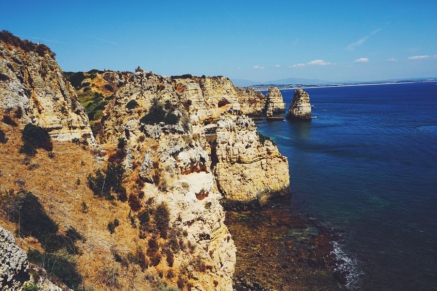 Coastal walk, Lagos, Portugal. My dream is to rent a car and go back to drive the length of the Algarve! It was so beautiful and we saw so little! Highly recommend going to Lagos and the Benagil sea cave in Lagoa #portugal #lagos #beach #hiking
