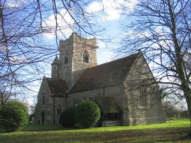 Holy Trinity parish church, Pleshey, Essex, seen from the northwest