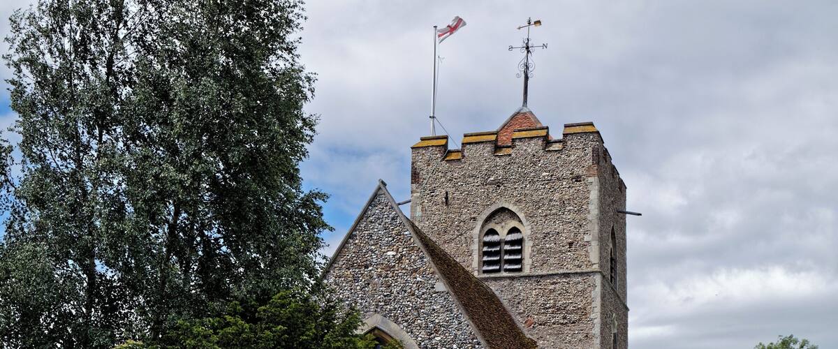 The north-east of the churchyard to the Grade I listed 11th- to 15th-century Parish Church of St Andrew's, in Boreham village, Essex, England. Camera: Canon EOS 6D with Canon EF 24-105mm F4L IS USM lens. Software: RAW file lens-corrected, optimized and converted with DxO OpticsPro 11 Elite, and further optimized with Adobe Photoshop CS2.