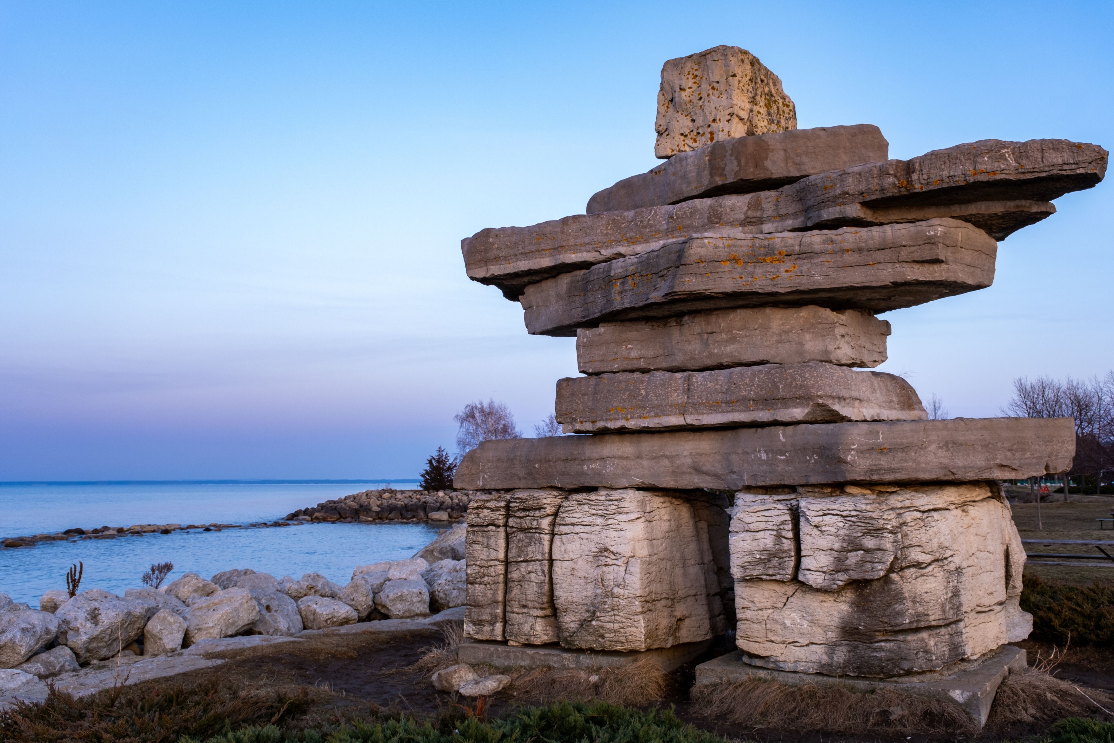Inukshuk at Sunset Point Beach Collingwood