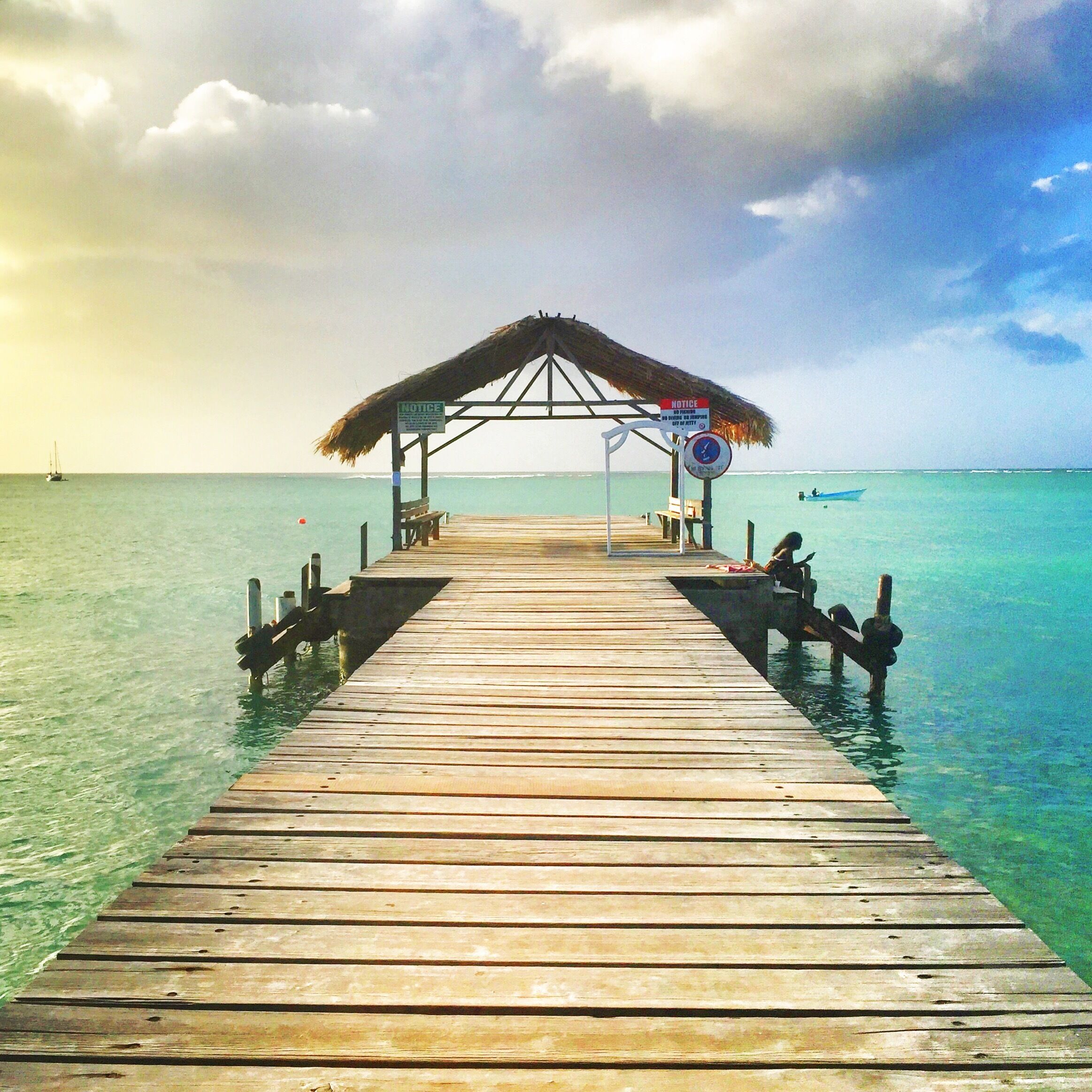 Pigeon Point Heritage Park is a perfect all-day beach and one of my favorite spots in T&T. This jetty is said
to be one of the most photographed in the world. I took this shot just as the sun was setting in the west, and love the two-tone color of the sky...