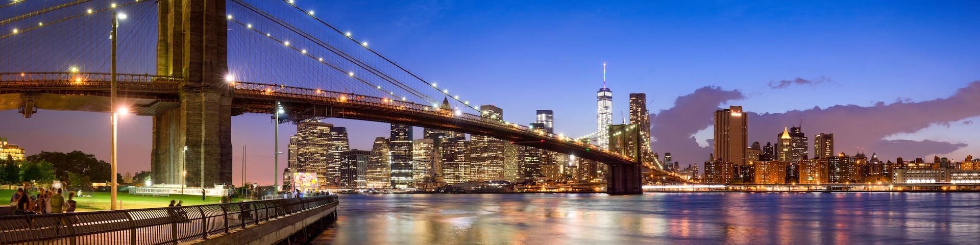 New York Brooklyn Bridge Panorama mit Manhattan skyline