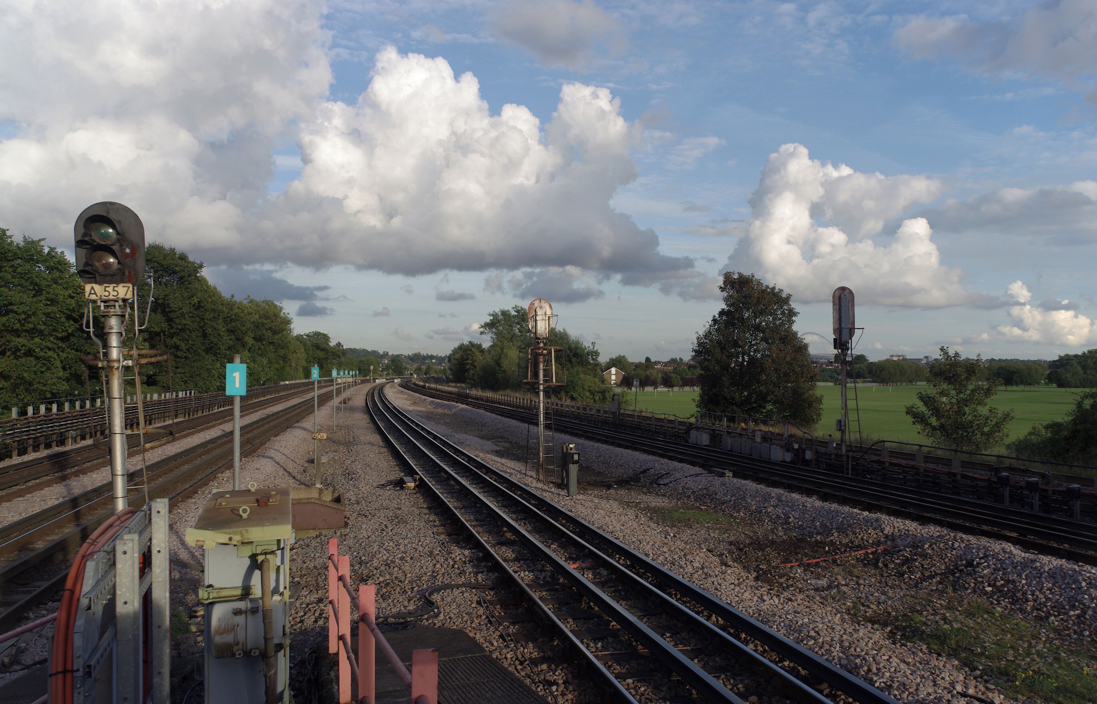 Northwick Park tube station, looking east.