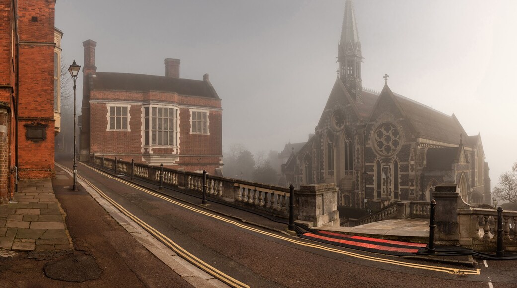 Harrow on the Hill in a foggy wintery morning, England