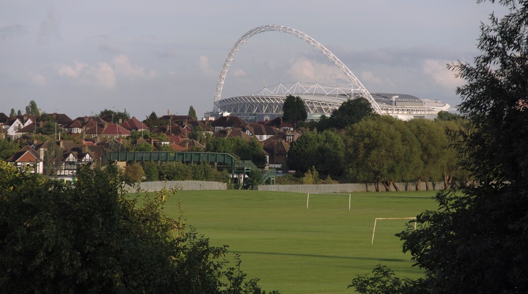 Wembley Stadium, viewed from Northwick Park tube station.