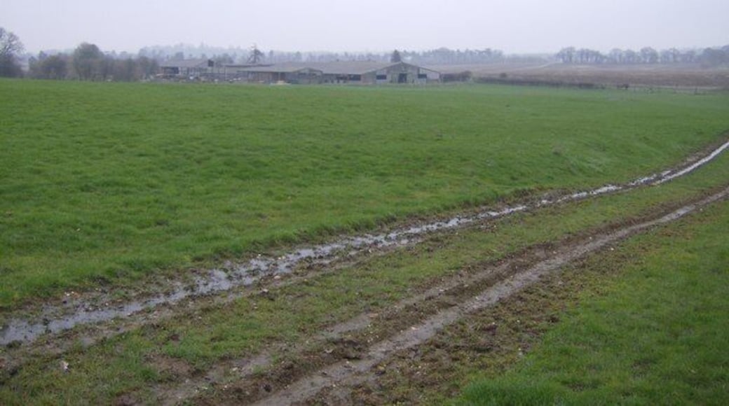 Footpath near Anvilles Farm Looking north east towards Anvilles Farm towards the centre of the square.