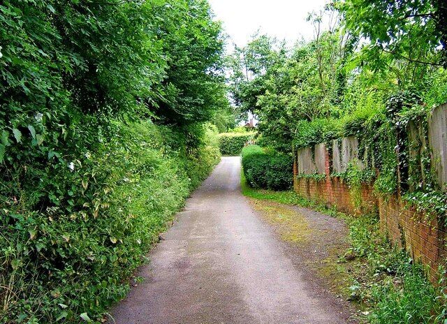 Eagle Lane near Tenbury Road Eagle Lane becomes semi-rural in character in this area. In the distance is the junction with Tenbury Road.