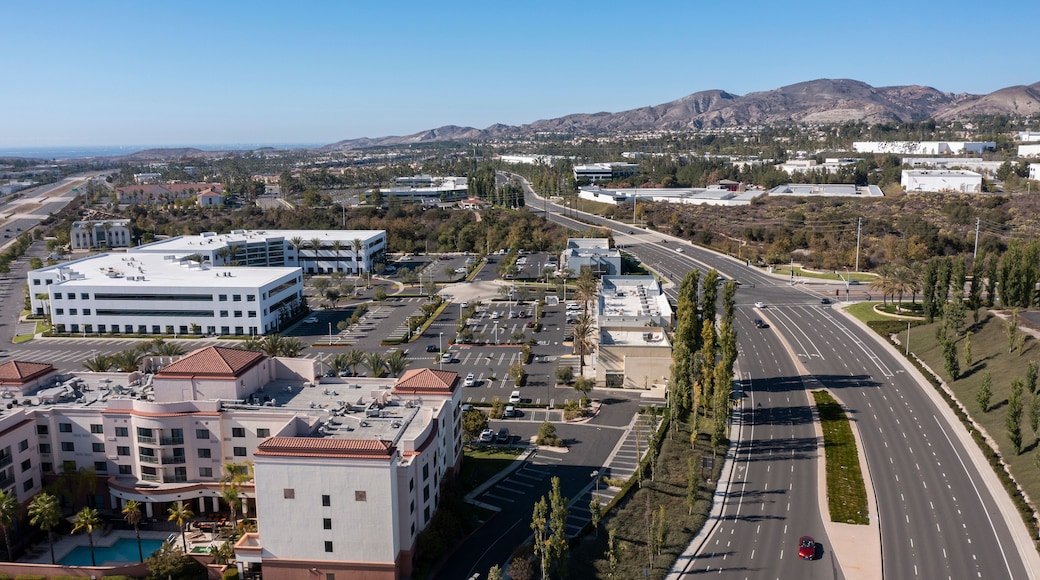 Aerial view of the downtown area of Foothill Ranch in Lake Forest, California, USA.
