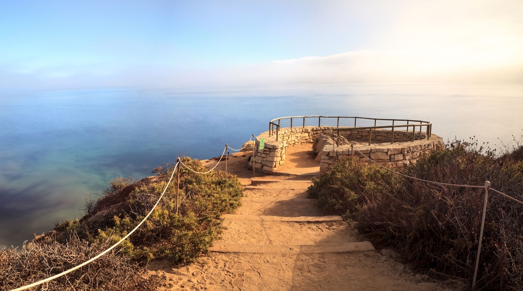 Fog drifts in over the ocean at Crystal Cove state beach