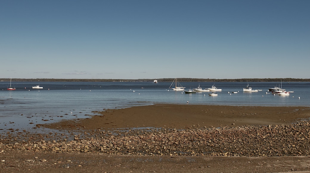 Lobstermen catching lobster off the coast of Penobscot Bay in Lincolnville, Maine.